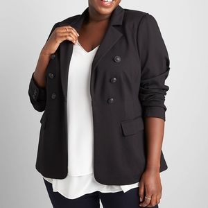 NWT Black Ponte Blazer w/ Faux Double Breast